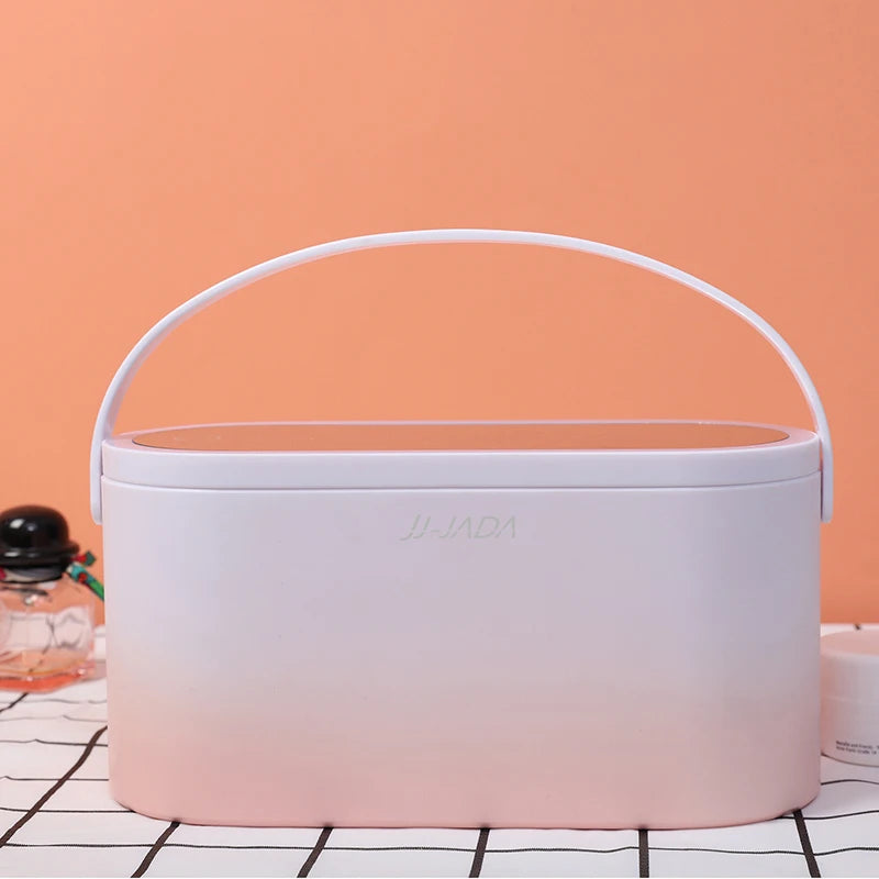 Cosmetics Organizer Case with Touch LED Mirror 