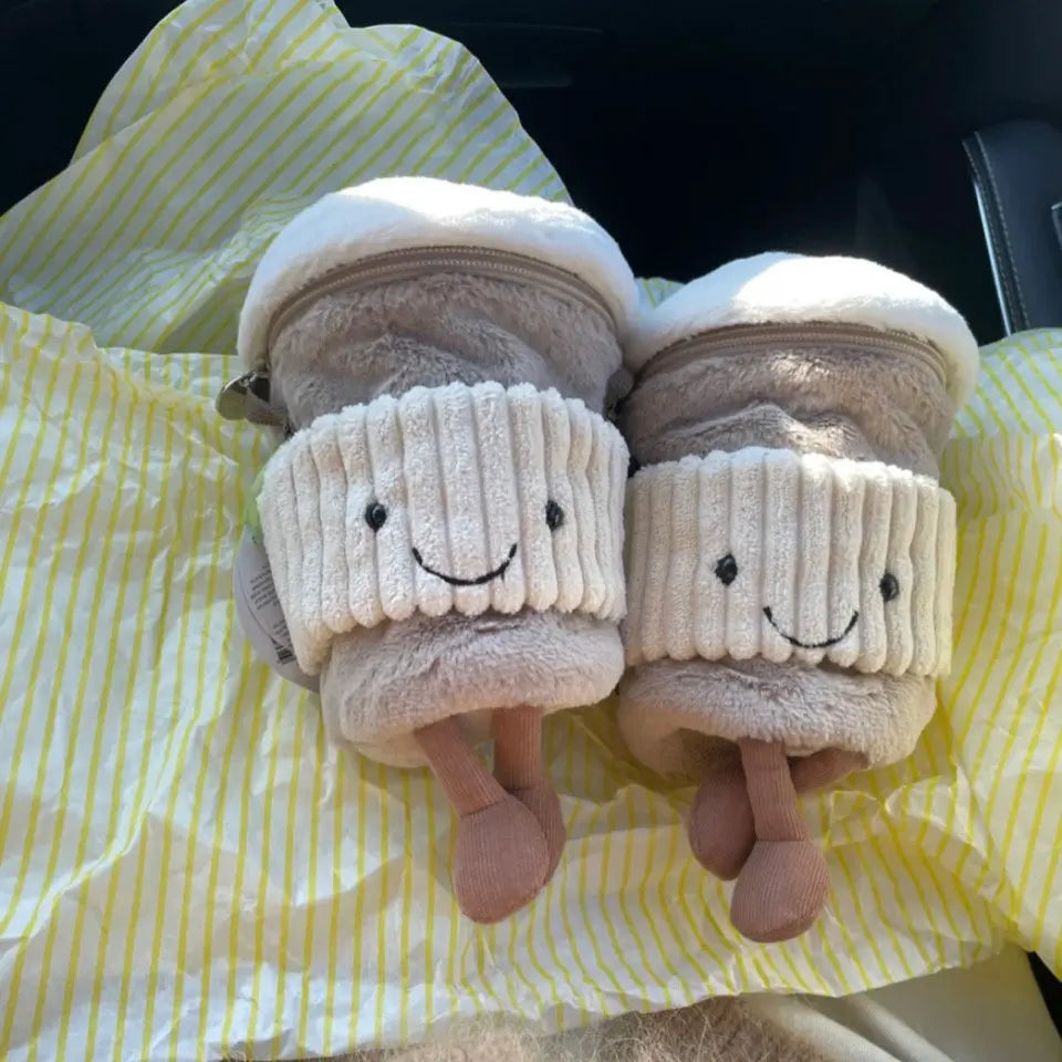 Crossbody Plush Bag Cup Holder