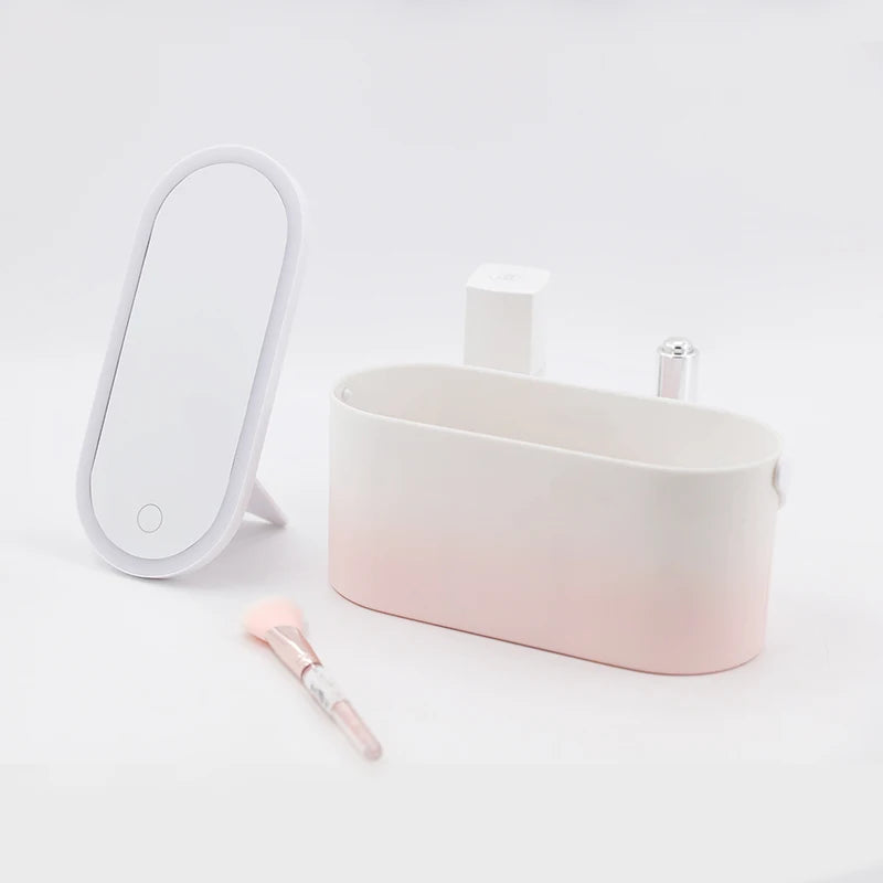 Cosmetics Organizer Case with Touch LED Mirror 